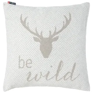 David Fussenegger Zierkissen , Naturfarben, Weiß , Textil , Füllung: Polyester, Faserbällchen , 50x50 cm , Textiles Vertrauen - Oeko-Tex®, Made in Austria , Heimtextilien, Wohntextilien, Kissen, Zierkissen