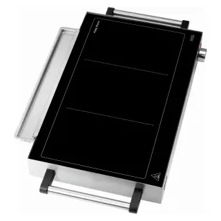 Bartscher GP2511GN Grillplatte, Grillen und Warmhalten gleichzeitig mit nur einem Gerät, Maße: 415 x 655 x 86 mm