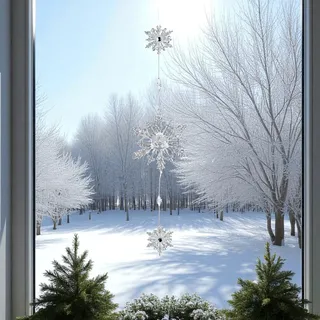 Formano Eiskristall-Hänger 74 cm Acryl Schneeflocke Transparent Winterdeko Klar - Transparent