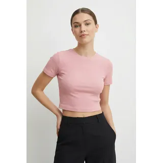 Kurzarmshirt ONLY "ONLBETTY S/S O-NECK SHORT TOP CC JRS", Damen, Gr. XL, rosa (rosy touch), Jersey, Obermaterial: 95% Baumwolle, 5% Elasthan, unifarben, regular fit bauchfrei, Rundhals, Shirts Kurzarmshirt, softe Jerseyqualität