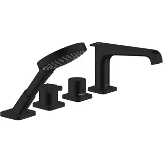 Hansgrohe AXOR Citterio E 4-Loch Fliesenrandarmatur mit Thermostat Schwarz Matt