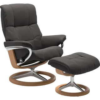 Stressless® Relaxsessel »Mayfair« Set, Relaxsessel mit Hocker, mit Hocker, mit Signature Base, Größe S, M & L, Gestell Eiche grau