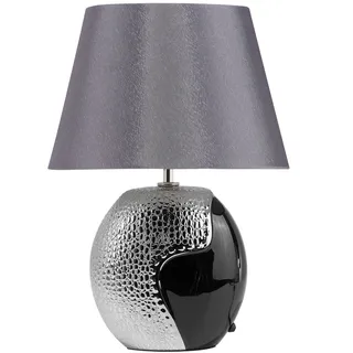 Beliani Tischlampe Schwarz und Silber