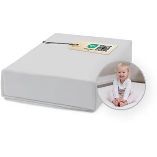 Ehrenkind® Spannbettlaken für Babybett Kinderbett | 100% Bio-Baumwolle Spannbettlaken 70x140 | Atmungsaktives Spannbetttuch (160 g/m2) | Material Oeko-TEX 100 Zertifiziert, 140x70cm GRAU