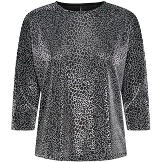 ONLY Damen Onlqueen 3/4 Glitter Top JRS, Silver/Pattern:Shiny Leo, XL