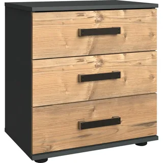 Wimex Nachttisch »Stockholm, Nachtkommode 52cm breit, Made in Germany« Industrial Look, 2 Höhen zur Auswahl, einzeln oder im 2er Set, grau