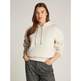 Tommy Hilfiger Damen, Hoodie mit LOGO Elfenbein (oatmilk), Heather), S