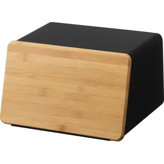 Yamazaki TOWER Brotkasten Metall/Stahl/Bambus Schwarz