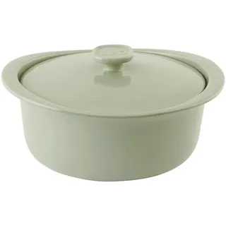 BergHOFF Auflaufform , Salbeigrün , Keramik , 4.5 l , rund , 12.6 cm , backofengeeignet, mikrowellengeeignet , Kochgeschirr, Auflaufformen