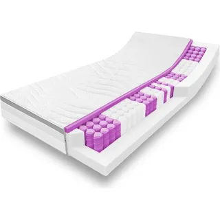 7 Zonen ergonomische Taschenfederkernmatratze Sleezzz Diamond T1000 180 x 200 cm, Höhe 23 cm, Härtegrad H2/H3, 1000 Federn/2m2