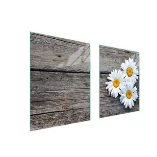 Herdschutz & Schneidebrett aus Glas 85x52 Daisy