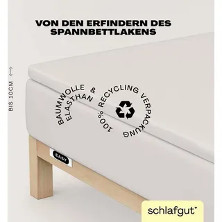 Easy Spannbettlaken für Topper Jersey Elasthan 120 x 200 - 130 x 220 cm sand light