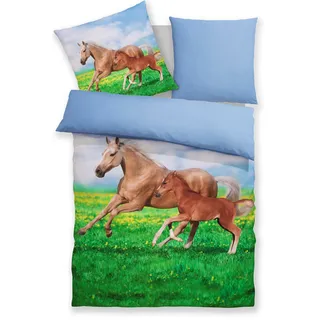 my home Bettwäsche »Lyki« 2 Stk. tlg. ab Größe 135x200 cm, 100% Polyester, Katze, Pferd, Löwe, Pinguin