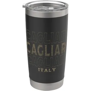 Vintage Cagliari Italien Doppelwandiger Edelstahl-Thermobecher