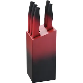 MICHELINO 6-tlg. Messer-Set Messerset + Messerblock Rot Matt - Rot