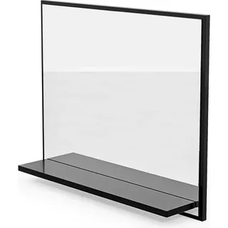 hajduk furniture Badspiegel mit Ablage Schwarz - H:50 x B: 60 cm - Bathroom Mirror - Moderner Badezimmer Spiegel Rechteckig - Wandspiegel mit Regal - Schwarz