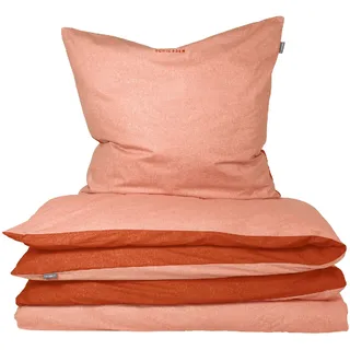 SCHIESSER Doubleface Renforcé apricot/kupfer 135 x 200 cm + 80 x 80 cm