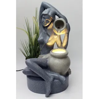 Gartenbrunnen mit LED Beleuchtung BK861 60cm Springbrunnen Granit-Optik Wasserspiel