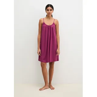 Nachthemd MARC O'POLO, Damen, Gr. S, N-Gr, himbeer pink, Jersey, Obermaterial: 64% Viskose, 36% Baumwolle, bequem kniefrei, Rundhals, Kleider Nachthemd, mit Spaghettiträgern