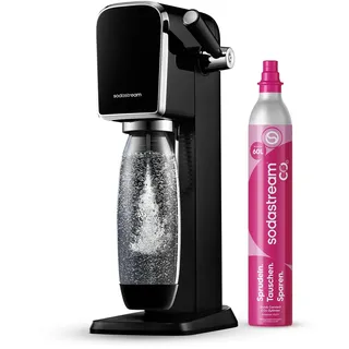 Sodastream Wassersprudler-Set schwarz + Glaskaraffe + Zylinder