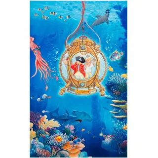 Kinderteppich , Blau, Hellblau, Dunkelblau , Textil , Pirat , rechteckig , 100x160 cm , Oeko-Tex® Standard 100 , für Fußbodenheizung geeignet, rutschfest , Teppiche und Böden, Teppiche, Kinderteppiche