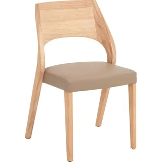 Voglauer Stuhl , Eichefarben, Hellbraun , Holz, Leder , Echtleder , Rindleder , Wildeiche , massiv , eckig , 54x86x61 cm , Goldenes M, Made in Austria , Lederauswahl, Typenauswahl, stapelbar , Esszimmer, Stühle, Esszimmerstühle