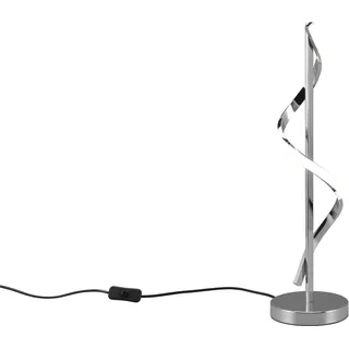 REALITY LEUCHTEN LED Tischleuchte "ISABEL, Tischlampe mit Schnurschalter, LED kaltweiß 4000k, 950 Lumen", grau (chrom), 1, Ø 15cm H: 56cm, 1 Stk., Leuchten, 8,5W LED Schreibtischleuchte chromfarben geschwungen, Höhe 56cm Ø 15cm, LED Tischleuchte