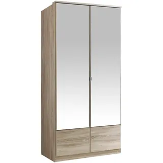 Imago 90 x 199 x 58 cm Eiche Sägerau Nachbildung mit Spiegeltüren