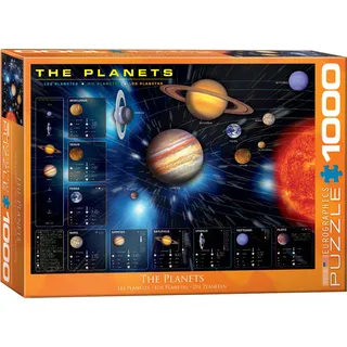1000 Teile Puzzle - Puzzle - Die Planeten unseres Sonnensystems + Puzzle Alu Rahmen für 1000er