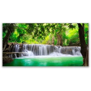 Tulup Leinwandbild 100x50 cm Wasserfall im Wald , Textil , 100x4 cm , Bilder & Rahmen, Bilder, Leinwandbilder