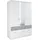 Drehtürenschrank Bremen 136 x 199 x 58 cm Weiß/Grau