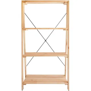 Andrewex Holzregal mit 4 Regalböden DIY Natur 115 x 62 x 35 cm