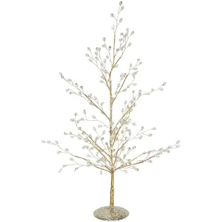 Kunstbaum mit Acryl-Steinchen Dekobäumchen mit Glimmer 50cm künstlicher Weihnachtsbaum Christbaum Tannenbaum Weihnachtsdeko Hochzeitsdeko Goldene Hochzeit Dekobaum AST Baum