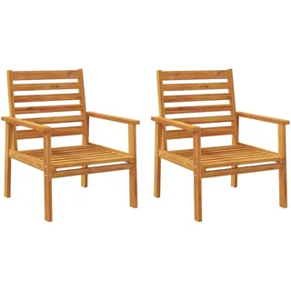 vidaXL Gartensessel 2 Stk. Massivholz Akazie - Braun