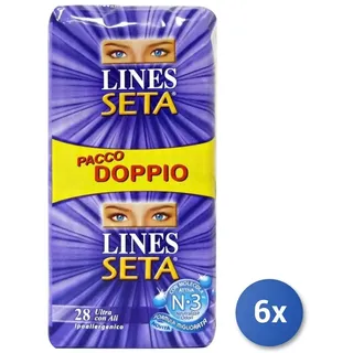 6x Lines Seide Ultra Flügel 28 Stücke Saugfähig