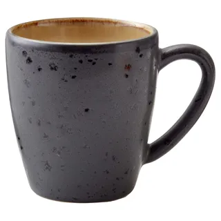 BITZ Becher, Kleiner Kaffeebecher aus Steingut, 19 cl, Schwarz/Amber