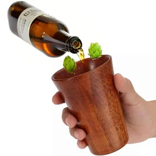 VIFERR Hölzerner Trinkbecher, Handgefertigter Jujube-Holzbecher, Mini Kaffeetasse, Milchbehälter für Kaffee, Bier, Tee, Saft, Milch