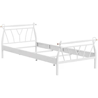 Carryhome Metallbett , Weiß , Metall , 90x200 cm , Schlafzimmer, Betten, Einzelbetten