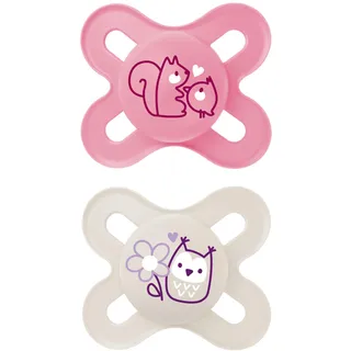 MAM Original Start Fopspeen Silicone Pink 0-2 2 St Schnuller