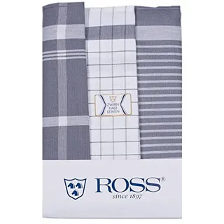 Ross - 3er-Spar-Pack - Exclusiv - Geschirrtücher Halbleinen - 0915 (50 x 70cm Grau)