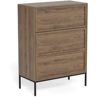 Mid.you Kommode , Eiche dunkel , Metall, Holzwerkstoff , Sperrholz , 3 Schublade(n) Schubladen , 80x110x40 cm , Kleinmöbel, Kommoden, Kommoden