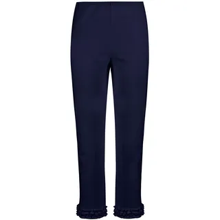 Stehmann 7/8-Hose, mit Rüschen, blau