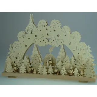Schwibbogen mit spielenden Winterkindern Natur Größe =56x39cm NEU Lichterbogen