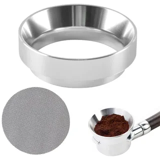 Kaffee Dosierring - Magnetischer Siebträger mit Dosierbecher und Puck Screen, Aluminiumlegierung Trichter für Espresso Zubehör