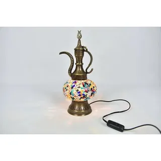 Handgefertigte türkische Ibrik Tischlampe in bunten Farben für Innen- und Außenbereich, orientalische Karafe