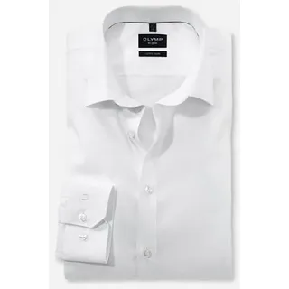 Businesshemd OLYMP "No. Six super slim", Herren, Gr. 40, N-Gr, weiß, Web, Obermaterial: 97% Baumwolle, 3% Elastolefin, Hemden Businesshemd