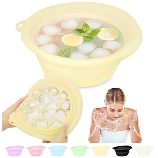 Musiwanna Face Ice Bath Bowl, Faltbares Eiswürfel für Gesicht, Silikon Schüssel für Gesicht Eisbad, Facial Ice Bath Washbasin Eingebaute Eiswürfelschale für den Heimgebrauch oder Unterwegs