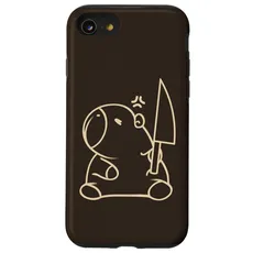 Hülle für iPhone SE (2020) / 7 / 8 Capybara hält ein Messer
