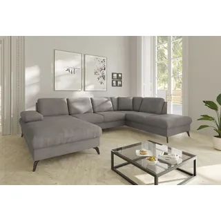 sit&more Wohnlandschaft Polyester U-Form 3-Sitzer Grau