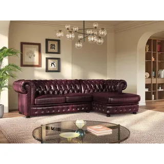 vente-unique Chesterfield Ecksofa - Ecke Rechs - Büffelleder - Rotbraun - BRENTON